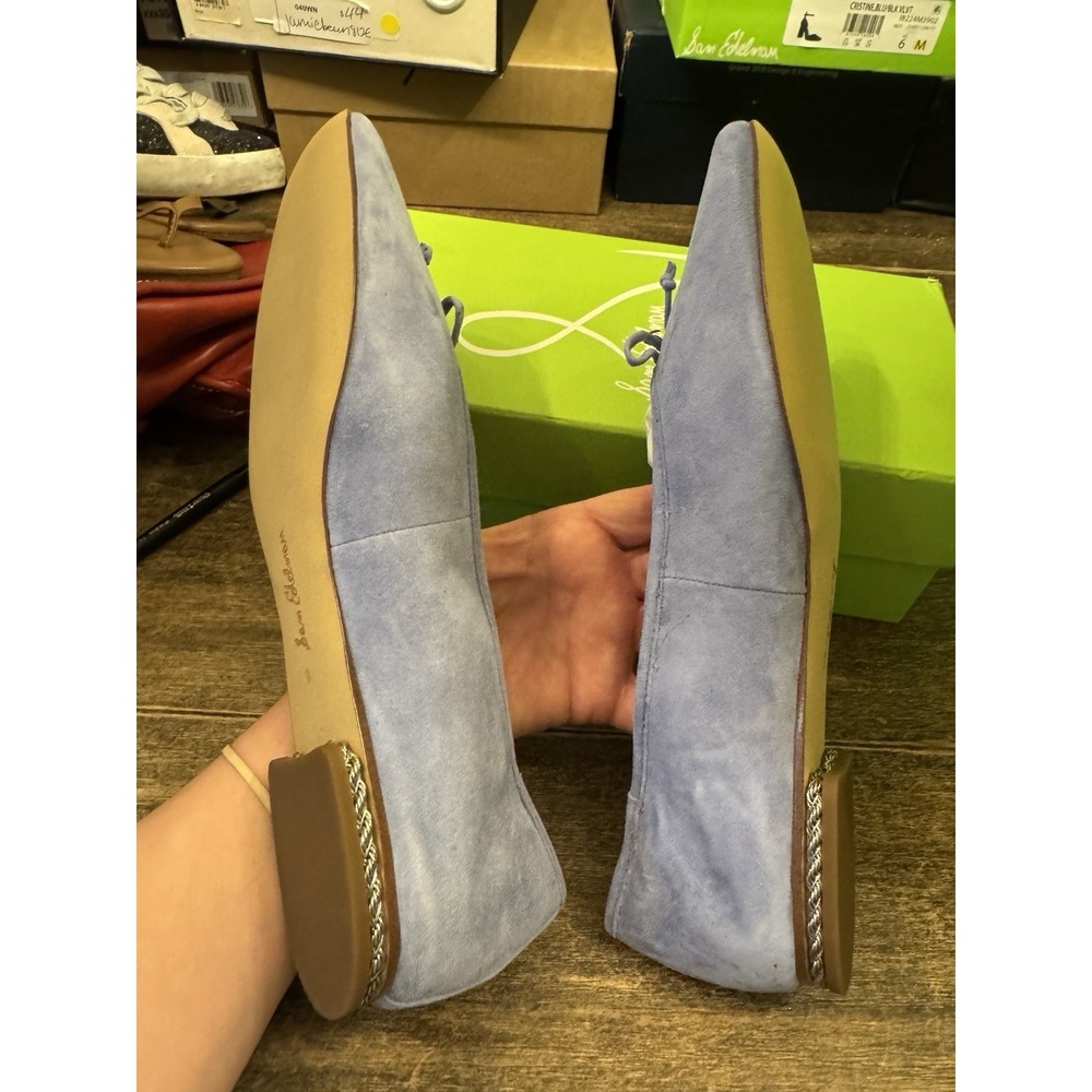 Sam Edelman Women's Marisol Flat Ballet Size 11 Cerulean Suede - Picture 10 of 13